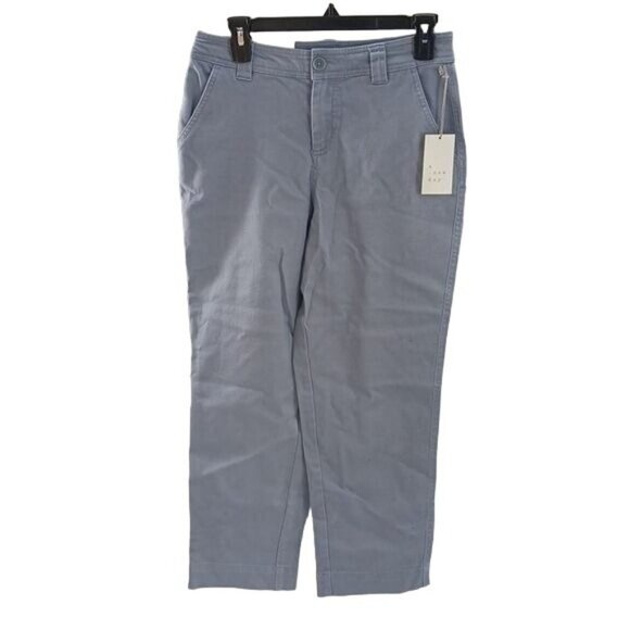 A New Day Pants Gray High Rise Straight Crop Stretch Womens Size 4 - Picture 2 of 7